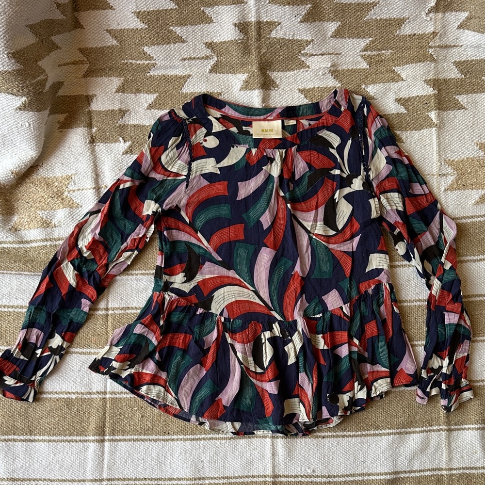 Maeve Multicolor Abstract Blouse